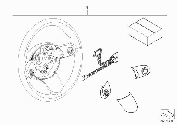 К-т доосн.многофункц. рулевым колесом для BMW R53 Cooper S W11 (схема запчастей)