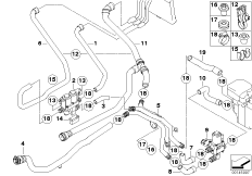 Шланги автоном.сист.отпления для BMW E66 730Li N52 (схема запасных частей)