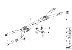Катализатор/передний доп.глушитель для BMW E64 M6 S85 (схема запасных частей)
