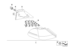 Блок задних фонарей на крыле для BMW E67 760LiS N73 (схема запасных частей)