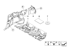 Звукоизоляция Зд для BMW E46 320Ci M54 (схема запасных частей)