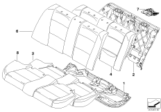 Набивка и обивка базового сиденья Зд для BMW E90 325xi N52 (схема запасных частей)