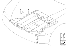 Панель защиты вспом. мех. двигателя Пд для BMW E46 325i M54 (схема запасных частей)