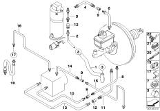 Трубопровод тормозного привода Пд с DSC для BMW E39 M5 S62 (схема запасных частей)