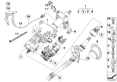 Рулевая колонка с электропр./доп.детали для BMW E60 530xi N52 (схема запасных частей)