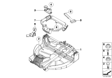 Ниша аварийного колеса для BMW E83 X3 3.0i M54 (схема запасных частей)