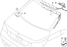 Детали разнесенной антенны для BMW E60 525xi N52 (схема запасных частей)