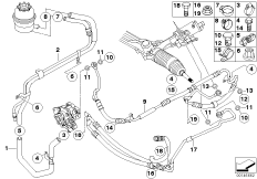Маслопроводы гидроусилителя рул.управл. для BMW E64 M6 S85 (схема запасных частей)