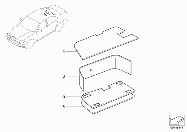 Защитные маты аккумуляторной батареи для BMW E46 330i M54 (схема запчастей)