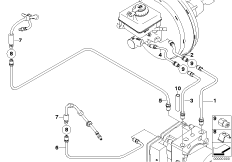 Трубопровод тормозного привода Пд для BMW E60 M5 S85 (схема запасных частей)