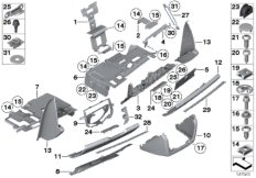 Панель приборов, Нж часть для BMW RR1N Phantom EWB N73 (схема запасных частей)