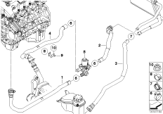 Шланги автоном.сист.отпления для BMW E91 325xi N52 (схема запасных частей)