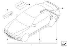 Аэродинамический комплект для BMW E46 316i N45 (схема запасных частей)