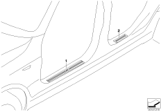 Дооснащение накладкой порога в M-стиле для BMW E83 X3 2.5i M54 (схема запасных частей)