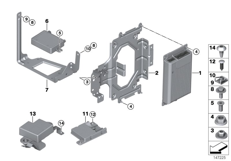 Детали SA 633 в багажном отделении для BMW E81 116i 1.6 N43 (схема запчастей)