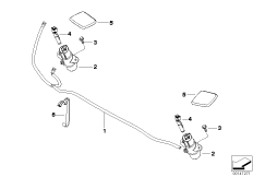 Детали системы омывателей фар для BMW E83 X3 3.0i M54 (схема запасных частей)