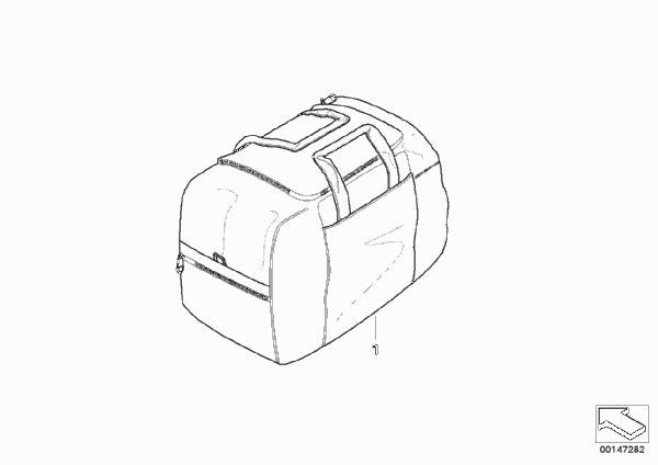 Внутренняя сумка топкейса 49 л для MOTO K26 R 900 RT 10 SF (0330,0340) 0 (схема запчастей)