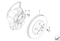 Диск тормозного механизма перед.колеса для BMW E46 318i N46 (схема запасных частей)