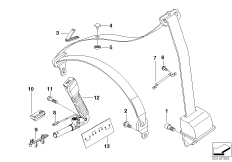 Дополн.элементы ремня безопасности Пд для BMW E83N X3 3.0d M57N2 (схема запасных частей)