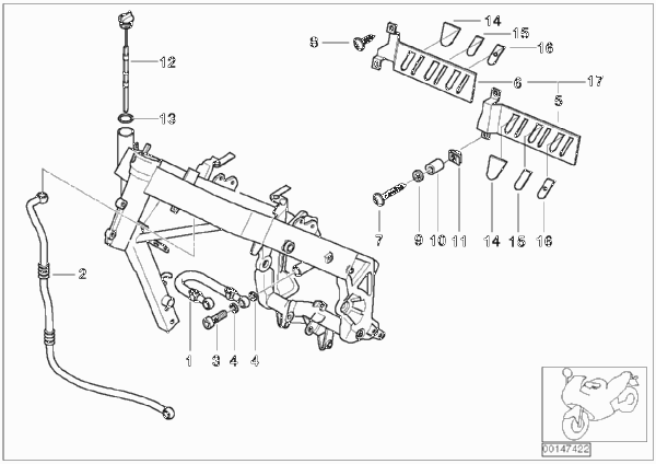 Трубопроводы смазочной системы для BMW K14 F 650 CS 04 (0177,0187) 0 (схема запчастей)