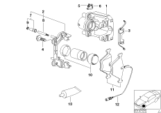 Датчик износа торм.накладки пер.колеса для BMW E39 530i M54 (схема запасных частей)