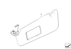 Инд.солнцезащитный козырек Alcantara для BMW E61 525xi N52 (схема запасных частей)