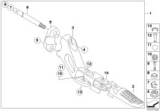 Упоры для ног пассажира для BMW K25H HP2 Enduro (0369,0389) 0 (схема запасных частей)