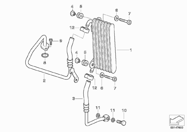 Масляный радиатор/трубопровод масл.рад. для BMW K25H HP2 Enduro (0369,0389) 0 (схема запчастей)