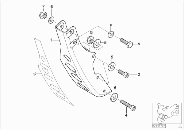 Передний лонжерон для BMW R13 F 650 GS Dakar 00 (0173,0183) 0 (схема запчастей)