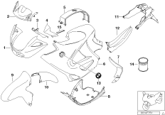 Окрашенные детали 911 piemont-rot для MOTO K41 K 1200 GT 01 (0548,0558) 0 (схема запасных частей)