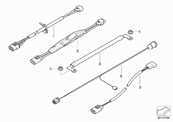 Различные дополнит.комплекты проводов для BMW R53 Cooper S W11 (схема запчастей)