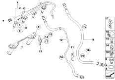 Система впрыска/форсунка для BMW E90N 316i N45N (схема запасных частей)