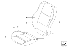 Индивид.обивка спортивного сиденья кожа для BMW E53 X5 3.0d M57N (схема запасных частей)