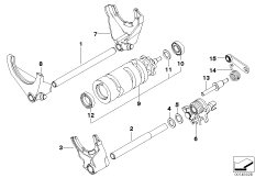 Детали механизма ПП 6-ступенчатой КПП для MOTO K25H HP2 Enduro (0369,0389) 0 (схема запасных частей)