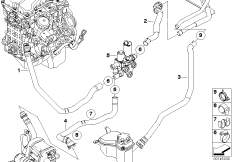 Шланги автоном.сист.отпления для BMW E90N 316i N45N (схема запасных частей)