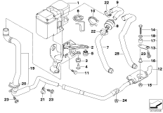 Автономная система отопления для BMW E53 X5 3.0i M54 (схема запасных частей)