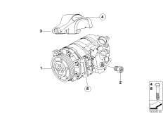 Компрессор кондиционера/дополн.элементы для BMW E91N 325d M57N2 (схема запасных частей)