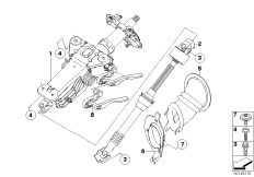 Рул.колонка с мех.приводом/доп.элем. для BMW E60 535d M57N (схема запасных частей)