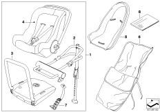 Детское сиденье BMW Baby Seat 0+ Isofix для BMW E91N 318d N47 (схема запасных частей)