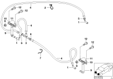 Детали системы омывателей фар для BMW E52 Z8 S62 (схема запасных частей)