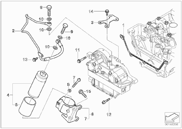 Головка блока цилиндров-Vanos/доп.элем. для BMW Z3 Z3 M3.2 S54 (схема запчастей)