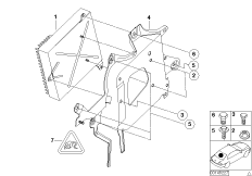 Усилитель системы HiFi/ кронштейн для BMW E46 318Ci N42 (схема запасных частей)