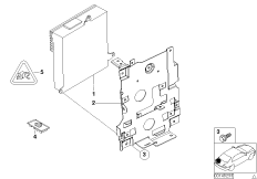 Усилитель системы HiFi/ кронштейн для BMW E53 X5 4.8is N62 (схема запасных частей)