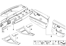 Отд.цен. пор.узорчатая древесина тополя для BMW E91 330xi N53 (схема запасных частей)