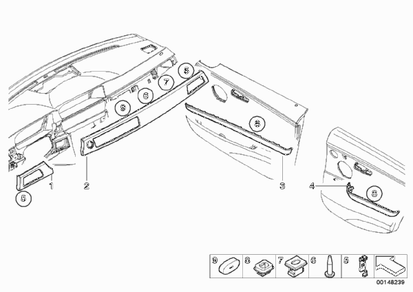 Планки Titan Line Interieur для BMW E91 320d N47 (схема запчастей)