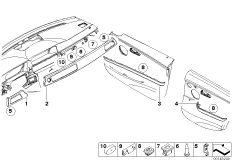 Декоративные планки из алюминия для BMW E91 335i N54 (схема запасных частей)