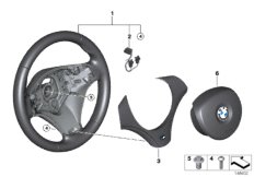 M спортивное рулевое колесо с НПБ,кожа для BMW E90 335xi N54 (схема запасных частей)