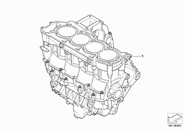 Силовой агрегат для BMW K43 K 1200 R (0584,0594) 0 (схема запчастей)