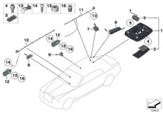 Светильники освещения салона для BMW RR1N Phantom EWB N73 (схема запасных частей)