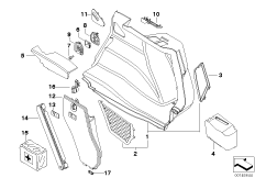 Обшивка багажного отделения П для BMW E87 120d M47N2 (схема запасных частей)